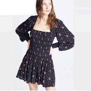 Free People Black Floral Dress